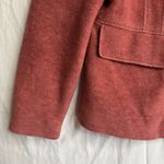 L.L.Bean Wool Blend Jacket Coat Womens M Pink Rose Color Hooded Full Zip Photo 5