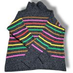 Lou & grey  Multicolor Striped Mock Neck Pullover Sweater Women’s XS Gray Stripe Photo 0