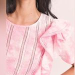 Love Shack Fancy NWT  Natasha Mini Dress Island Pink Tie Dye XS Photo 2