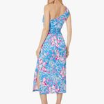 Lilly Pulitzer NWT Lilly Pulitzer Helina One Shoulder Midi Bahamian Rhapsody Swim Dress XL Photo 3