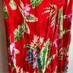 Notations Vintage  sleeveless collared button up dress size medium floral red Photo 3
