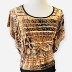 Womens Agenda Animal Print Cinched Waist Top Photo 0