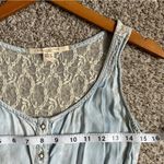 🦋 Blue Denim Bleach Distressed High Low Mini Dress Country Casual Summer Medium Photo 3