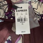 EXPRESS  Stylist Wide Leg Pants Womens 2L‎ Burgundy White Floral High Rise Boho Photo 9