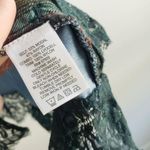 LOGO By Lori Goldstein Plaid Lace Long Sleeve Button Down Emerald Top Photo 6