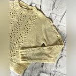 Woven Heart  creme cable knit sweater new size medium Photo 3