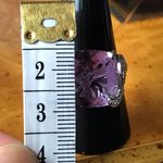 Rose De France Amethyst Sterling Silver Cocktail Ring Size 10 Purple Photo 4