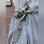 Jennifer Lopez  Belted Denim Jumper Jumpsuit Light Blue, size XS Photo 4