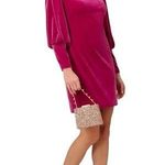 Aidan Mattox  Hot Pink Velvet Short Sheath Cocktail Dress US 12 Photo 0