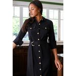 Veronica Beard NWT  Jaden Shirtdress Size 6 Black with Gold Button Detail Photo 8