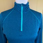 Danskin women S drimore Longsleeve quarter zip pullover w/Thumbholes teal Photo 2