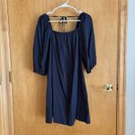Madewell  Square Neck Puff Sleeve Dress 4‎ Blue NWT Travel Resort Shower NS986 Photo 3