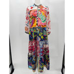 Johnny Was Regia Dress Tiered 100% Silk Boho Midi Floral Paisley Patchwork Small Photo 7
