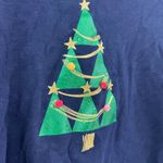 Croft & Barrow  (XL) Blue Classic Tee Glitter Christmas Tree Tee Shirt T-Shirt Photo 3