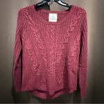 SO  Women's Cable Knit Sweater - Deep Red/Burgandy, Size XL Photo 0