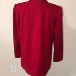 Vintage Wool Red Long Line Blazer Jacket Size 8 Christmas Holiday Photo 1
