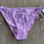 Aerie  Crinkle Bikini Bottom Classic With Side Ties & Gold Beads Medium NEW Photo 0