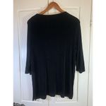 Citiknits Travel Knit Slinky Top Womens Large Black Blouse Witchy Goth‎ Mature Photo 2