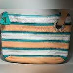 Pilcro and the Letterpress Rare  Vintage Anthropologie stripe leather wristlet Photo 2
