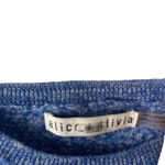 Alice + Olivia Women's Size Large 100% Wool Blue Cropped Short Sleeve Sweater Photo 4