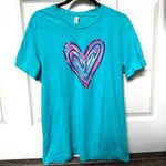 Bella Canvas  blue heart graphic T shirt Photo 7