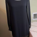 SYLK Black long sheer sleeve 3 straps open back mini dress Photo 9