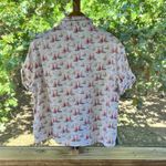 Cynthia Rowley Women's 100% Linen Sailboat Print Top Size L Photo 1