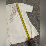 Vintage Koret embroidered floral sweater top combo with shoulder pads L White Size L Photo 3