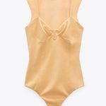 ZARA Yellow Bodysuit Sweetheart Neckline Metal Center Piece Photo 0
