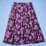American Eagle Vintage Outfitters Floral Midi Skirt Women's 12 Purple Flare Boho Photo 0