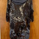 Vivienne Tam Oversized Abstract Sweater Tunic Dress Large Collar Blue Gray Large Photo 1