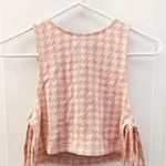 ZARA Pink Houndstooth Cropped Sleeveless Top Xs Photo 6