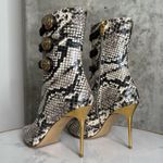 Balmain Alma Snake-Effect Leather Ankle Boots Photo 8