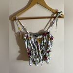Mine tank with ties Crop Top sleeveless size M colorful lightweight floral Pink Size M Photo 4
