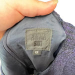 Anna Sui Anna‎ Sui Swing Mod Dress Tweed Boucle Knit Short Sleeve Purple Black Size 12 Photo 9