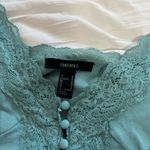 Forever 21  Teal Button Up Lace Bodysuit Photo 3