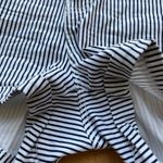 H&M Navy Blue & White Striped Shorts, Women’s Size 8 - Cuffed White Shorts Photo 5