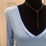 Old Navy  Luxe Blue L/S V Neck Blouse Top Small S Photo 1