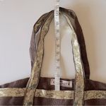 Muche et Muchette jute tote bag, chocolate brown and gold tone sequinns, NWOT Photo 7