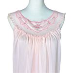 Vintage 70s Cottagecore Pastel Pink Nightgown. S/M. Embroidered Floral Grandma Size M Photo 6