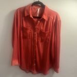 Free People  best of‎ the both worlds Coral long sleeve color orange size S Photo 1