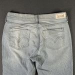 Levi's  Jeans Womens 4 Blue White Pinstripe Cropped Cuffed Stretch Denim Pants Photo 9