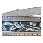 Tooled Leather Belt Western Floral Embossed Tan & Black Women Size 40 Brown Photo 5