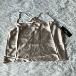 Lulus Women’s Hold Onto Love Beige Satin Cowl Neck Cami Tank Top size XS Photo 2