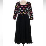 Torrid  Kissy Lips Midi Challis And Jersey Dress Women’s Size 00 Medium M Rare!!! Photo 3