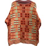 Free People Ruben Oversized Textured Plaid Collared Sweater Boho Pullover M Photo 8