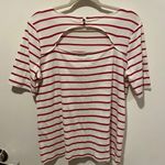 Loft  White & Pink Striped Top Photo 2