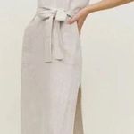 Reformation NEW! daphne linen midi dress oatmeal beige Small -no belt- Photo 0