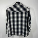 Lucky Brand Plaid Shirt Jacket Cotton Button Front Shacket Black White Large Photo 1