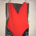 Swoon Boutique Orange Deep V Bodysuit  Photo 2